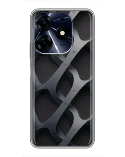 Чехол для TECNO Spark 10c с картинкой «Объемное серое плетение»