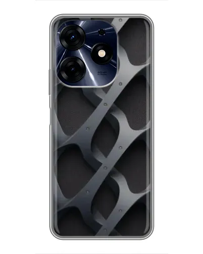 Чехол для TECNO Spark 10c с картинкой «Объемное серое плетение»