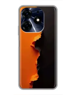 Чехол для TECNO Spark 10c с картинкой «Оранжевый разлом»