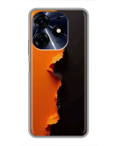 Чехол для TECNO Spark 10c с картинкой «Оранжевый разлом»