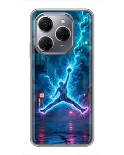 Чохол для TECNO Spark 20 Pro з картинкою «Jordan Gold Jumpman» Чохол для TECNO Spark 20 Pro з картинкою «Jordan Gold Jumpman»