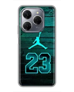 Чехол для TECNO Spark 20 Pro с картинкой «Jordan Cyan 23» Чехол для TECNO Spark 20 Pro с картинкой «Jordan Cyan 23»