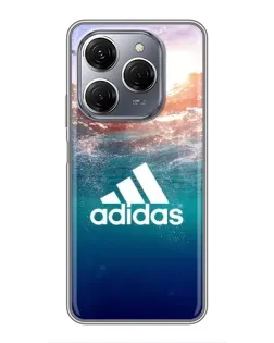Чехол для TECNO Spark 20 Pro с картинкой «Океанская глубина адидас» Чехол для TECNO Spark 20 Pro с картинкой «Океанская глубина адидас»