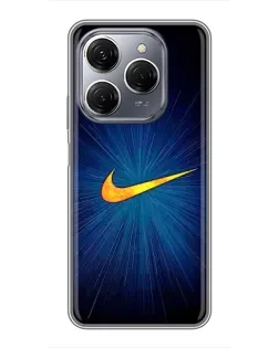 Чехол для TECNO Spark 20 Pro с картинкой «Синий пульс Nike» Чехол для TECNO Spark 20 Pro с картинкой «Синий пульс Nike»