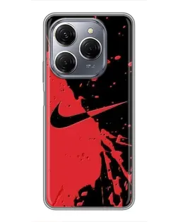 Чехол для TECNO Spark 20 Pro с картинкой «Красные брызги Nike» Чехол для TECNO Spark 20 Pro с картинкой «Красные брызги Nike»