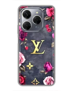 Чохол для TECNO Spark 20 Pro з картинкою «Квітковий Louis Vuitton» Чохол для TECNO Spark 20 Pro з картинкою «Квітковий Louis Vuitton»