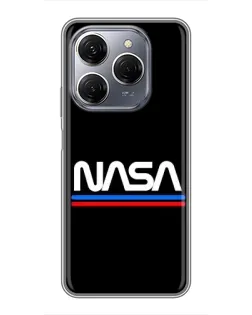 Чехол для TECNO Spark 20 Pro с картинкой «NASA — классика Red Blue» Чехол для TECNO Spark 20 Pro с картинкой «NASA — классика Red Blue»