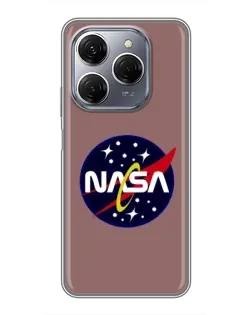 Чехол для TECNO Spark 20 Pro с картинкой «NASA — ретро космос» Чехол для TECNO Spark 20 Pro с картинкой «NASA — ретро космос»