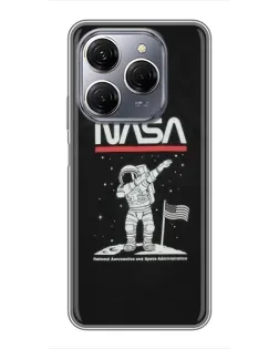 Чехол для TECNO Spark 20 Pro с картинкой «NASA — шагаем по Луне» Чехол для TECNO Spark 20 Pro с картинкой «NASA — шагаем по Луне»
