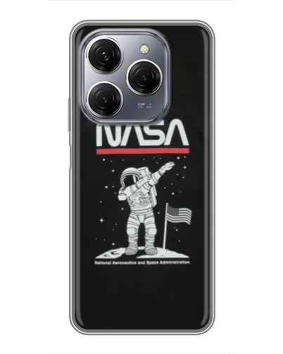 Чехол для TECNO Spark 20 Pro с картинкой «NASA — шагаем по Луне» Чехол для TECNO Spark 20 Pro с картинкой «NASA — шагаем по Луне»