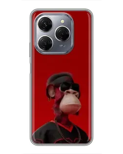 Чохол для TECNO Spark 20 Pro з картинкою «Bored Ape в червоному» Чохол для TECNO Spark 20 Pro з картинкою «Bored Ape в червоному»