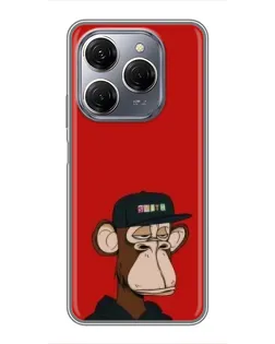 Чохол для TECNO Spark 20 Pro з картинкою «Bored Ape — червоний фон» Чохол для TECNO Spark 20 Pro з картинкою «Bored Ape — червоний фон»