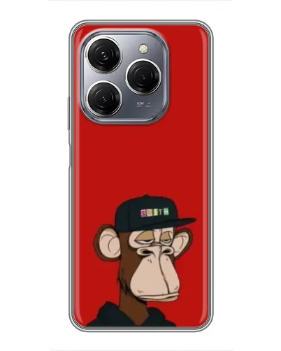 Чехол для TECNO Spark 20 Pro с картинкой «Bored Ape — красный фон» Чехол для TECNO Spark 20 Pro с картинкой «Bored Ape — красный фон»