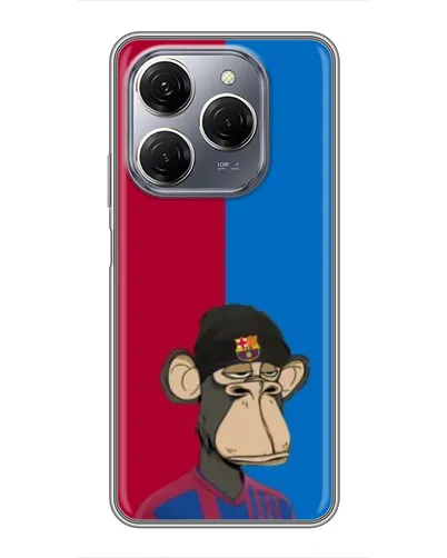 Чехол для TECNO Spark 20 Pro с картинкой «Bored Ape — фанат Барсы» Чехол для TECNO Spark 20 Pro с картинкой «Bored Ape — фанат Барсы»