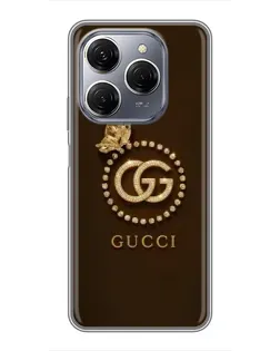 Чехол для TECNO Spark 20 Pro с картинкой «Gucci — золотая бабочка» Чехол для TECNO Spark 20 Pro с картинкой «Gucci — золотая бабочка»