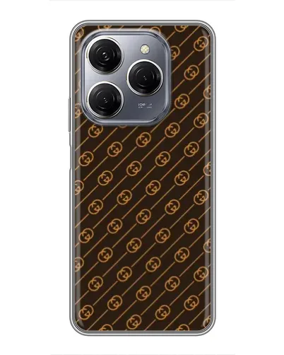 Чехол для TECNO Spark 20 Pro с картинкой «Gucci — золотые диагонали» Чехол для TECNO Spark 20 Pro с картинкой «Gucci — золотые диагонали»