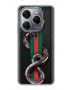 Чехол для TECNO Spark 20 Pro с картинкой «Gucci — змея на полосе» Чехол для TECNO Spark 20 Pro с картинкой «Gucci — змея на полосе»