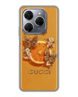 Чехол для TECNO Spark 20 Pro с картинкой «Gucci — золотые бабочки» Чехол для TECNO Spark 20 Pro с картинкой «Gucci — золотые бабочки»