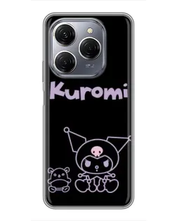 Чехол для TECNO Spark 20 Pro с картинкой «Kuromi — черный минимализм» Чехол для TECNO Spark 20 Pro с картинкой «Kuromi — черный минимализм»