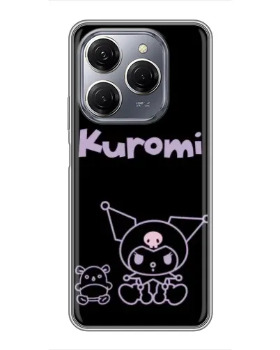 Чехол для TECNO Spark 20 Pro с картинкой «Kuromi — черный минимализм» Чехол для TECNO Spark 20 Pro с картинкой «Kuromi — черный минимализм»