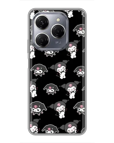 Чехол для TECNO Spark 20 Pro с картинкой «Черный паттерн Kuromi» Чехол для TECNO Spark 20 Pro с картинкой «Черный паттерн Kuromi»