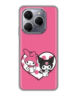 Чехол для TECNO Spark 20 Pro с картинкой «Kuromi и My Melody» Чехол для TECNO Spark 20 Pro с картинкой «Kuromi и My Melody»
