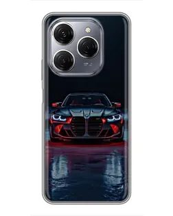 Чохол для TECNO Spark 20 Pro з картинкою «BMW на мокрій дорозі»