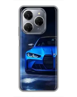 Чохол для TECNO Spark 20 Pro з картинкою «Блакитна BMW M4»