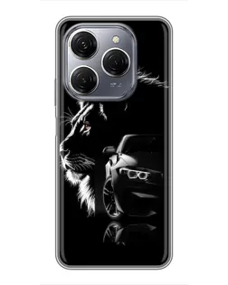 Чохол для TECNO Spark 20 Pro з картинкою «BMW та лев»