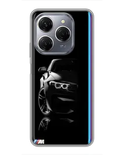 Чохол для TECNO Spark 20 Pro з картинкою «Силует BMW в темряві»