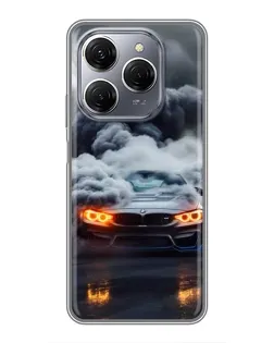 Чохол для TECNO Spark 20 Pro з картинкою «BMW у диму»