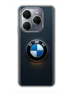 Чохол для TECNO Spark 20 Pro з картинкою «Логотип BMW — мінімалізм»