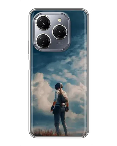 Чехол для TECNO Spark 20 Pro с картинкой «Герой PUBG на скале» Чехол для TECNO Spark 20 Pro с картинкой «Герой PUBG на скале»