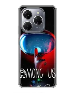 Чехол для TECNO Spark 20 Pro с картинкой «Красный импостер — макро»