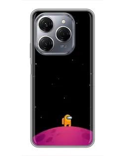 Чехол для TECNO Spark 20 Pro с картинкой «Одинокий герой на планете»