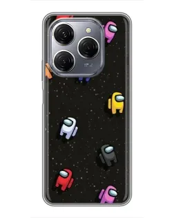 Чехол для TECNO Spark 20 Pro с картинкой «Космический паттерн Among Us»