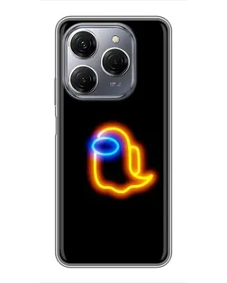 Чехол для TECNO Spark 20 Pro с картинкой «Among Us неоновое сияние»