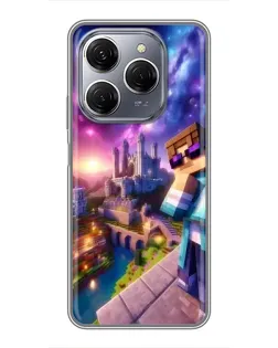 Чехол для TECNO Spark 20 Pro с картинкой «Стив и космос»