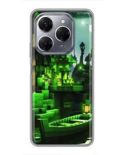Чехол для TECNO Spark 20 Pro с картинкой «Minecraft лесной пейзаж»