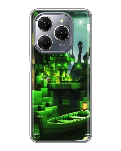 Чехол для TECNO Spark 20 Pro с картинкой «Minecraft лесной пейзаж»