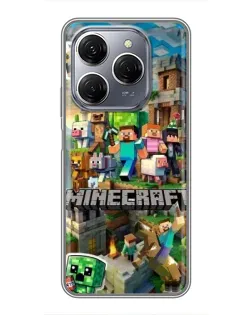 Чехол для TECNO Spark 20 Pro с картинкой «Замок Minecraft»