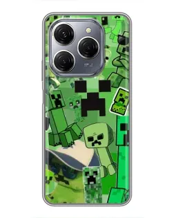 Чехол для TECNO Spark 20 Pro с картинкой «Криперы Minecraft»