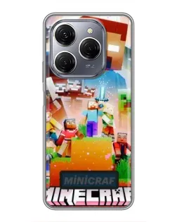 Чехол для TECNO Spark 20 Pro с картинкой «Minecraft герои игры»