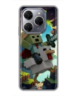 Чехол для TECNO Spark 20 Pro с картинкой «Стив и гусь»