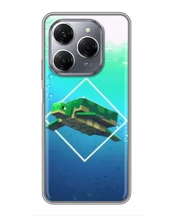 Чехол для TECNO Spark 20 Pro с картинкой «Черепаха Minecraft» Чехол для TECNO Spark 20 Pro с картинкой «Черепаха Minecraft»