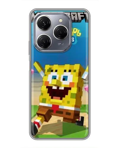 Чехол для TECNO Spark 20 Pro с картинкой «Губка Боб Minecraft» Чехол для TECNO Spark 20 Pro с картинкой «Губка Боб Minecraft»