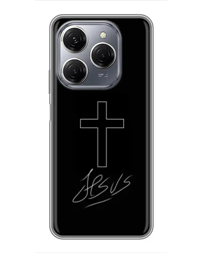 Чехол для TECNO Spark 20 Pro с картинкой «Графический крест Jesus» Чехол для TECNO Spark 20 Pro с картинкой «Графический крест Jesus»