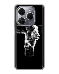 Чехол для TECNO Spark 20 Pro с картинкой «Сияющий крест Jesus»