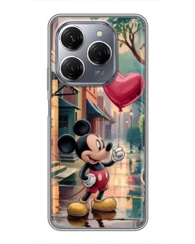 Чехол для TECNO Spark 20 Pro с картинкой «Микки и шарик-сердце»
