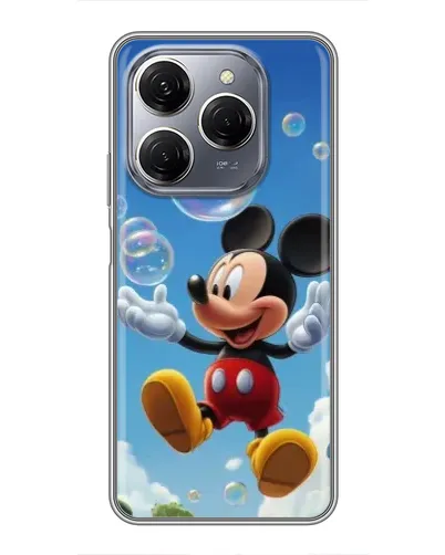 Чехол для TECNO Spark 20 Pro с картинкой «Mickey и мыльные пузыри»